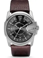 DIESEL Analógové hodinky 'Master Chief'  tmavohnedá / čierna / strieborná