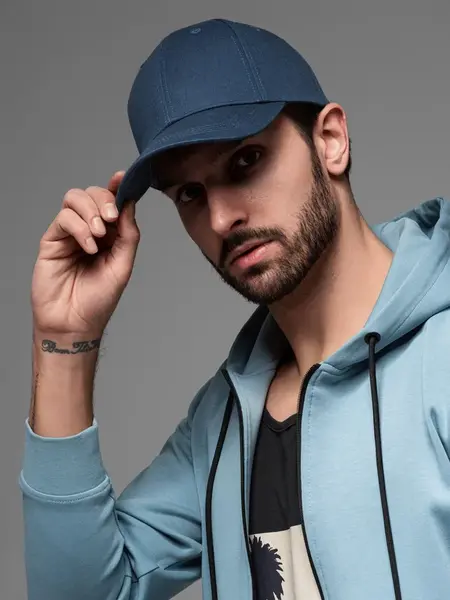 Ombre One-color men's baseball cap - navy blue