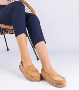 Gemre Brown women's eco-suede loafers Sevilia