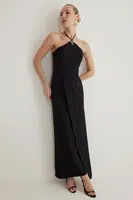 Trendyol Black Bow Accessory Detail Woven Maxi Elegant Evening Dress &amp; Graduation Dress