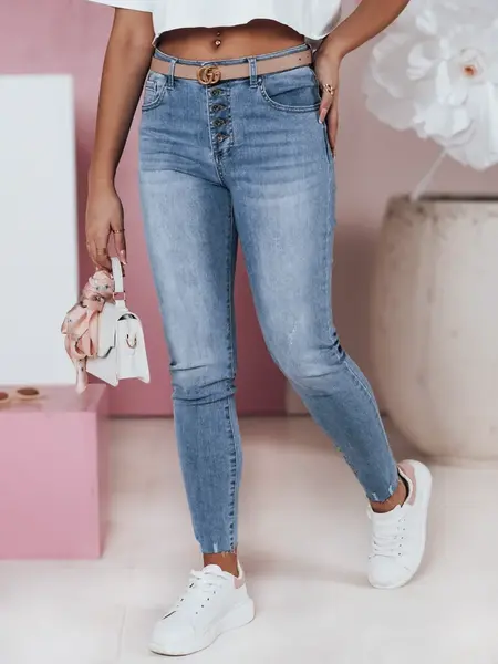 Dámské skinny džíny s vysokým pasem DERMIX