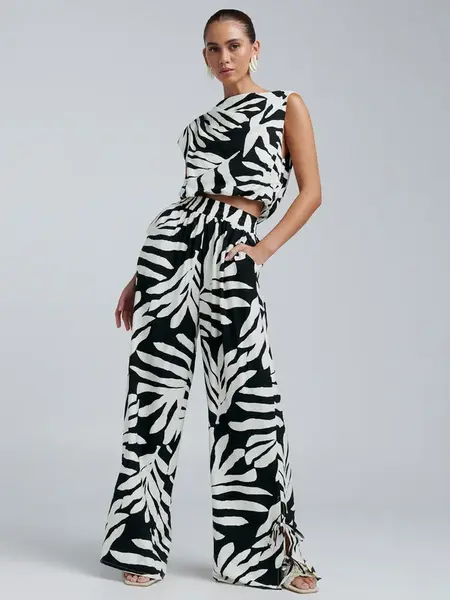 BWLDR Nohavice 'Laila'  čierna / biela