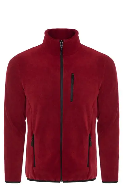 24601 Dewberry 5 Pocket Outdoor Full Zipper Fleece Jacket-BORDEAUX