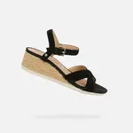 Geox Ischia Corda černé sandály na platformě