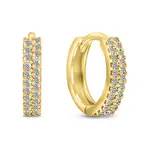 Brilio Silver Blyštivé pozlacené kruhové náušnice se zirkony EA502Y