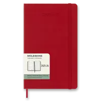 18měsíční diář Moleskine 2025 - 26 - tvrdé desky, L, týdenní - červený