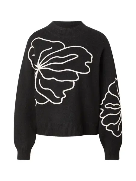 JDY Sveter 'JDYJella'  čierna / biela