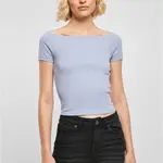 Dámské tričko Off Shoulder Rib violablue