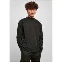 Heavy Boxy Mock Neck Neck s dlouhým rukávem černý