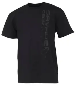 Savage gear tričko vertical logo tee black - xxl