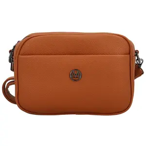 Trendy dámská koženková crossbody kabelka Karlita, hnědá