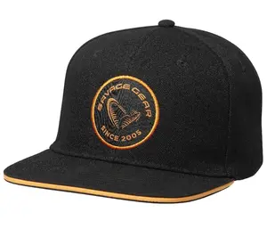 Savage gear kšiltovka badge flatbill cap black orange