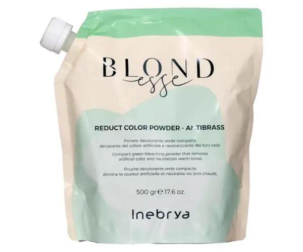 Zesvětlující pudr pro odstranění chemické barvy z vlasů Inebrya Blondesse Reduct Color Powder Antibrass - 500 g + dárek zdarma