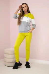 Sada s barevnými pruhy kiwi+bílá