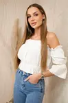 Ecru blůza přes rameno