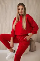 Zateplená souprava s barevným červeným potiskem