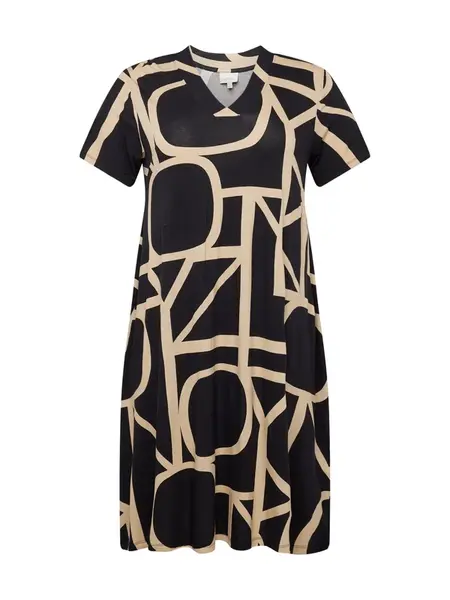 ONLY Carmakoma Šaty 'Fyrla'  béžová / čierna