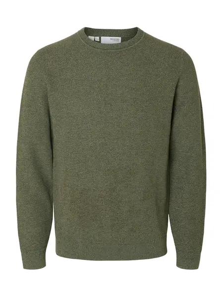 SELECTED Sveter 'Ross'  tmavozelená