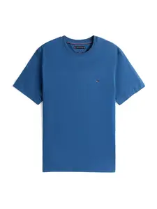 TOMMY HILFIGER Tričko 'Flag Embroidery'  enciánová