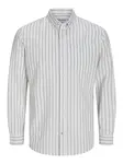 JACK & JONES Košeľa  sivobéžová / biela
