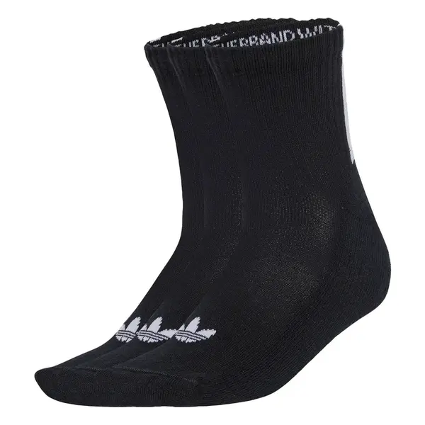 ADIDAS ORIGINALS Ponožky 'Quarter 3 Back Stripes 3 Pairs'  sivá / čierna