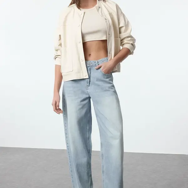 Trendyol Light Blue Low Waist Skater Jeans