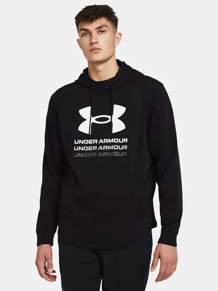 Under Armour Mikina UA Rival Terry Graphic Hood-BLK - Pánské
