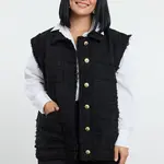 Trendyol Curve Black Pocket, Gold Button Pocket Tweed Large Size Woven Vest