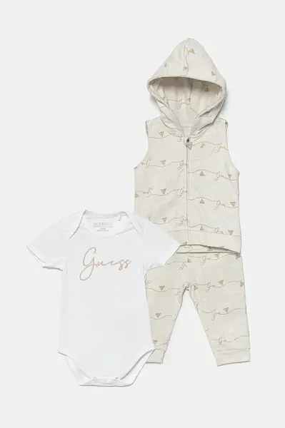 Dětská bavlněná souprava Guess béžová barva, H5GW02 KAN00