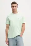 Bavlněné tričko Tommy Hilfiger zelená barva, MW0MW39995