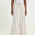 Bavlněné kalhoty Answear.LAB dámské, bílá barva, jednoduché, high waist