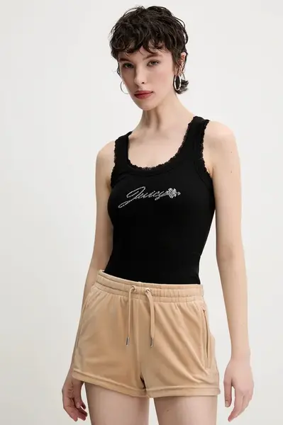 Top Juicy Couture JUICY HIBISCUS CRYSTAL černá barva, JCWLV125335