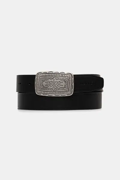 Kožený pásek Levi's černá barva, 002G1-0000