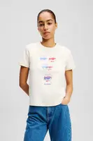 Bavlněné tričko Karl Lagerfeld IKON béžová barva, A2W17112