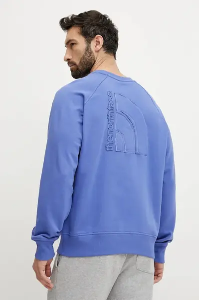Bavlněná mikina The North Face Relaxed pánská, fialová barva, s aplikací, NF0A8C366IF1