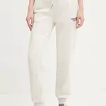 Tepláky Abercrombie & Fitch dámské, béžová barva, s aplikací, KI147-5049