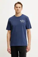 Bavlněné tričko New Balance tmavomodrá barva, s aplikací, MT43556NNY