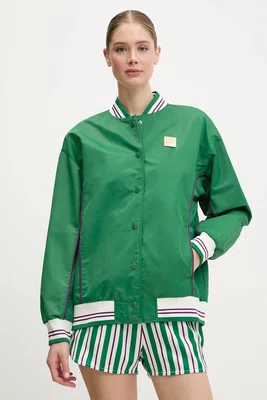 Bomber bunda Fila Leme zelená barva, přechodná, oversize, FAW0999