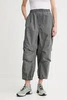 Kalhoty Sunnei dámské, šedá barva, široké, high waist, RTWXBOT023