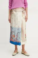 Hedvábná sukně Weekend Max Mara béžová barva, midi, 2515101012600