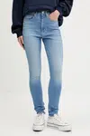 Džíny Tommy Jeans dámské, modrá barva, DW0DW20028