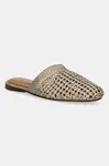 Pantofle Tommy Hilfiger CROCHET METALLIC LEATHER MULE