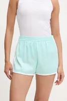 Kraťasy adidas Originals 3-Stripes dámské, tyrkysová barva, s aplikací, medium waist, JD3123