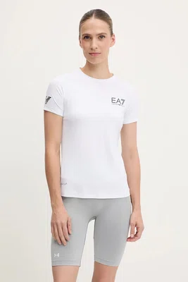 Tréninkové tričko EA7 Emporio Armani dámské, bílá barva, TJEMZ.8NTT70