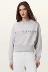 Bavlněná mikina AllSaints SEPARO dámská, šedá barva, s aplikací, W215JC