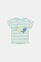 Dětské bavlněné tričko United Colors of Benetton modrá barva, 34LPA106B