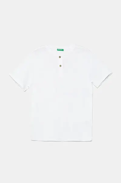 Dětské tričko s příměsí lnu United Colors of Benetton