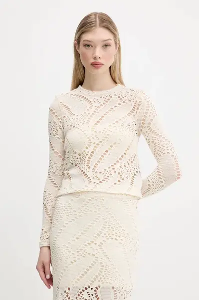 Svetr Desigual DENIS dámský, béžová barva, 25SWTKAM