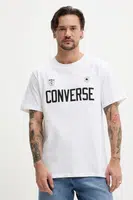 Bavlněné tričko Converse bílá barva, s potiskem, 10027363-A02
