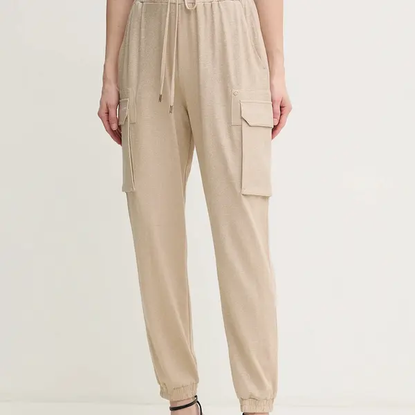 Kalhoty Marc Aurel dámské, béžová barva, high waist, 1844-7000-73813